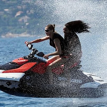 Bella Hadidcontinued her yachting adventures on the French Riviera on Sunday with a high-speed jet ski ride with her gal pal Fanny Bourdette-Donon