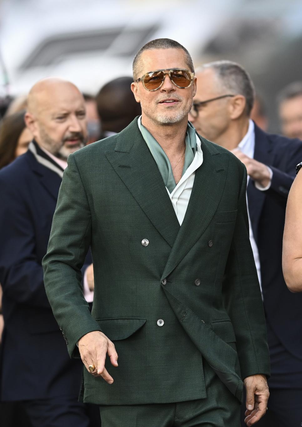 Брэд Питт на европейской премьере фильма "Формула-1".