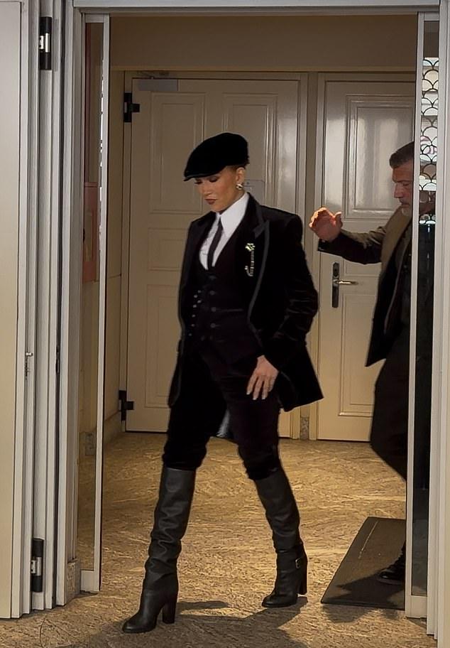 Jennifer Lopez channels Peaky Blinders as she sports baker boy hat and suit for Dolce & Gabbana’s Milan Fashion Week show